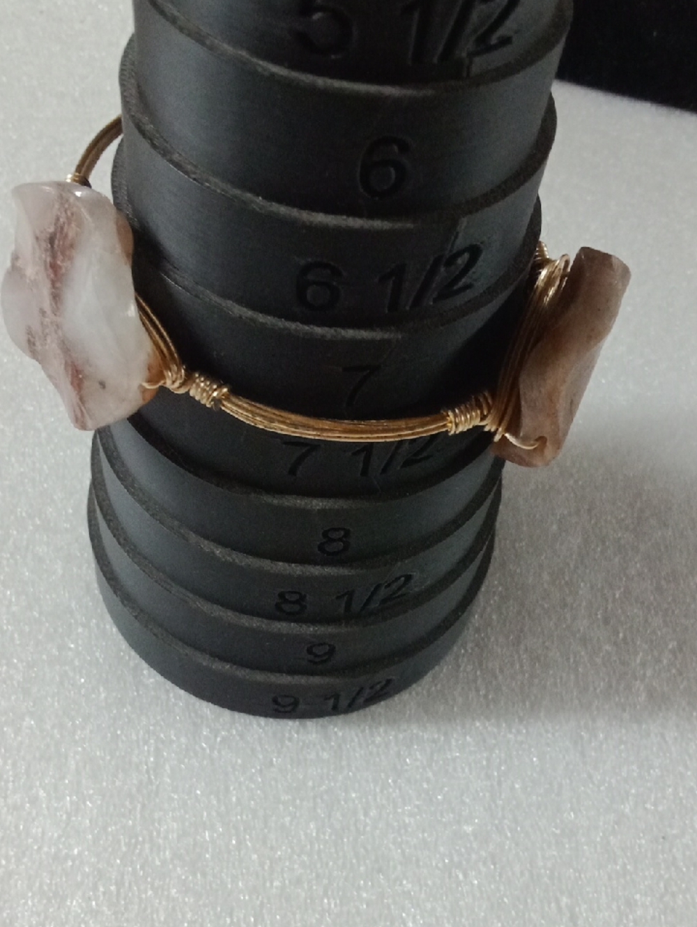 Gold Wire Wrap Stone Bangle #A452 - Picture 4 of 4